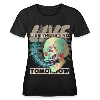 Vintage Totenkopf Memento-Mori grunge-Schädel - Frauen Funktions-T-Shirt - Schwarz - Vorne - AI Model Female 172 light (172cm)