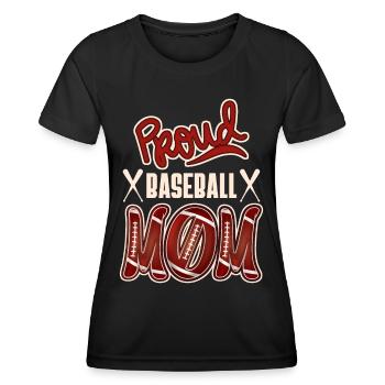 Proud Baseball-Mom, American Baseball Design - Frauen Funktions-T-Shirt - Schwarz - Vorne - AI Model Female 172 light (172cm)