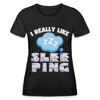 Dormir, dormir, drôle de dicton avec des oreillers - T-shirt sport Femme - noir - Devant - AI Model Female 172 light (172cm)