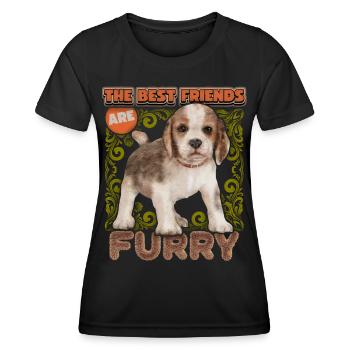Chiot beagle, chien beagle, chien, aquarelle vintage - T-shirt sport Femme - noir - Devant - AI Model Female 172 light (172cm)