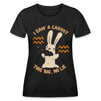 Drôle de blague comique de lapin - T-shirt sport Femme - noir - Devant - AI Model Female 172 light (172cm)