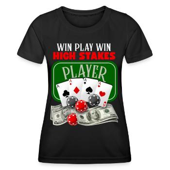 Poker, Jeu de poker, Jetons de poker, Dire - T-shirt sport Femme - noir - Devant - AI Model Female 172 light (172cm)