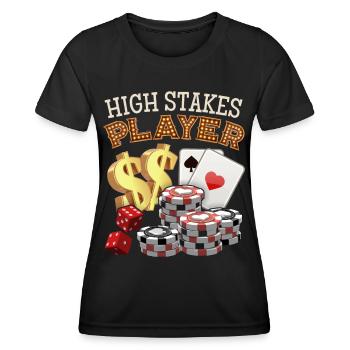 Jeu de poker, jetons de poker, sort - T-shirt sport Femme - noir - Devant - AI Model Female 172 light (172cm)