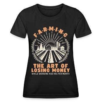 Farmer, Landwirt, Bauernhof, sarkastischer Spruch - Frauen Funktions-T-Shirt - Schwarz - Vorne - AI Model Female 172 light (172cm)