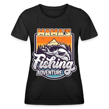 Fishing, Fishing, Fishing Adventure Mom Saying - Women's Functional T-Shirt - black - Front - AI Model Female 172 light (172cm)