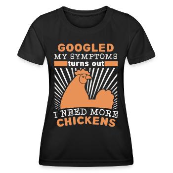 Funny Chicken, Chickens Saying, Joke - Women's Functional T-Shirt - black - Front - AI Model Female 172 light (172cm)