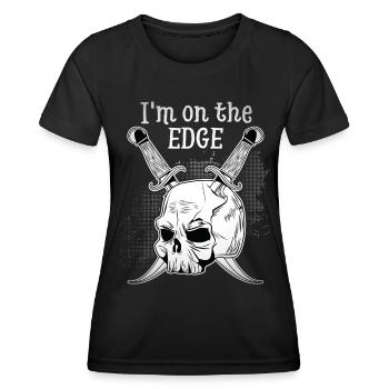 Funny skull, skull with dagger, saying - Women's Functional T-Shirt - black - Front - AI Model Female 172 light (172cm)