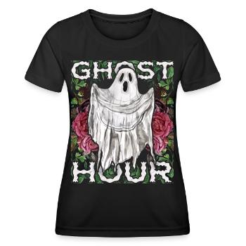 Uncanny Ghost, Ghost, Gothic Ghost Hour - Women's Functional T-Shirt - black - Front - AI Model Female 172 light (172cm)