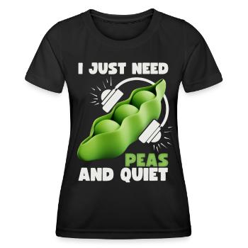 Pois, drôle de dicton, style 3D, jeu de mots, jeu de mots - T-shirt sport Femme - noir - Devant - AI Model Female 172 light (172cm)