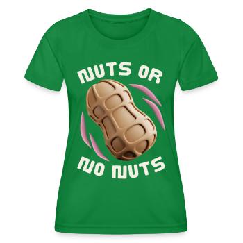 Erdnüsse, 3D Stil, lustiger Spruch Nuts-Or-No-Nuts - Frauen Funktions-T-Shirt - Kelly Green - Vorne - AI Model Female 172 dark (172cm)