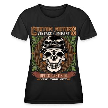 Motorcyclist Skull, Skull, Biker Saying - Women's Functional T-Shirt - black - Front - AI Model Female 172 light (172cm)