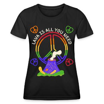 Frieden-Symbol, Friedenszeichen mit Vulkan, Pun - Frauen Funktions-T-Shirt - Schwarz - Vorne - AI Model Female 172 light (172cm)