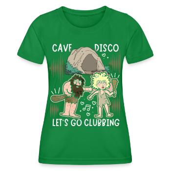 Neanderthal joke, Disco, Funny saying, Pun - Women's Functional T-Shirt - kelly green - Front - AI Model Female 172 dark (172cm)
