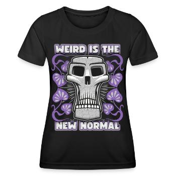 Totenkopf, Weird Skull, lustiger Spruch, Zitat - Frauen Funktions-T-Shirt - Schwarz - Vorne - AI Model Female 172 light (172cm)