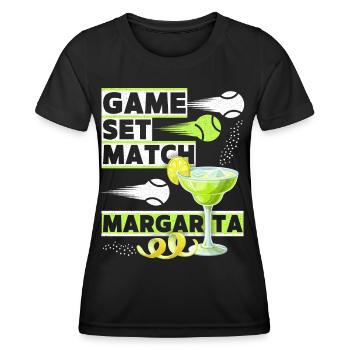 Tennis Dicton Game Set Match Margarita, drôle - T-shirt sport Femme - noir - Devant - AI Model Female 172 light (172cm)