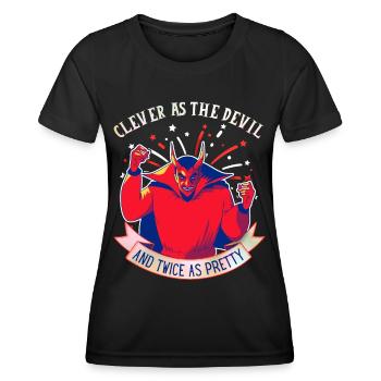Devil-Devil funny saying, comic style - Women's Functional T-Shirt - black - Front - AI Model Female 172 light (172cm)