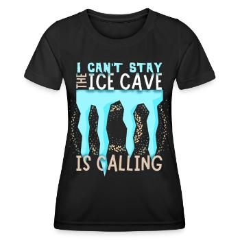 Spéléologue, Ice Cave Ice Cave Research Saying - T-shirt sport Femme - noir - Devant - AI Model Female 172 light (172cm)