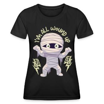 Cartoon Mummy, Funny Mummy, Saying - Women's Functional T-Shirt - black - Front - AI Model Female 172 light (172cm)