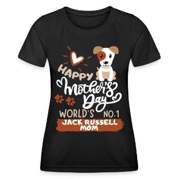 Mother's Day Jack-Russell Mom, Muttertag Geschenk - Frauen Funktions-T-Shirt - Schwarz - Vorne - AI Model Female 172 light (172cm)
