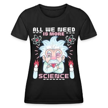 Dicton scientifique, chimie, physique bande dessinée - T-shirt sport Femme - noir - Devant - AI Model Female 172 light (172cm)