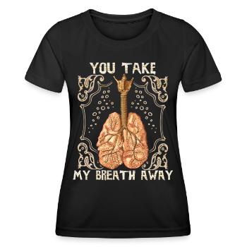 Vintage Lung, Antique Illustration Funny Saying - Women's Functional T-Shirt - black - Front - AI Model Female 172 light (172cm)