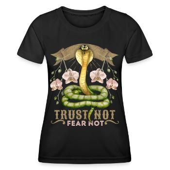 Cobra Snake Vintage Style Dark Academia Aesthetic - Women's Functional T-Shirt - black - Front - AI Model Female 172 light (172cm)