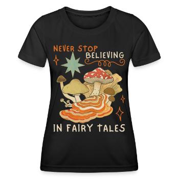 Contes de fées, contes de fées, faecore, champignons, drôle de dicton, - T-shirt sport Femme - noir - Devant - AI Model Female 172 light (172cm)