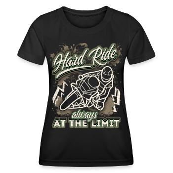 Motorradfahrer, Biker Design lustiger Spruch - Frauen Funktions-T-Shirt - Schwarz - Vorne - AI Model Female 172 light (172cm)