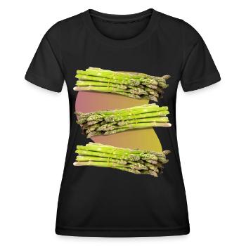 Spargel, grüner Spargel - Frauen Funktions-T-Shirt - Schwarz - Vorne - AI Model Female 172 light (172cm)