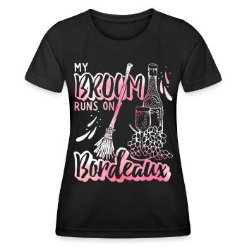 Bordeaux Rotwein lustiger Spruch, Redwine - Frauen Funktions-T-Shirt - Schwarz - Vorne - AI Model Female 172 light (172cm)