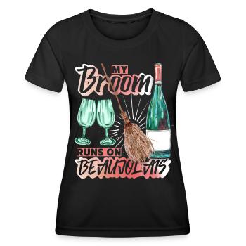 Rotwein lustiger Spruch, Redwine Beaujolais - Frauen Funktions-T-Shirt - Schwarz - Vorne - AI Model Female 172 light (172cm)