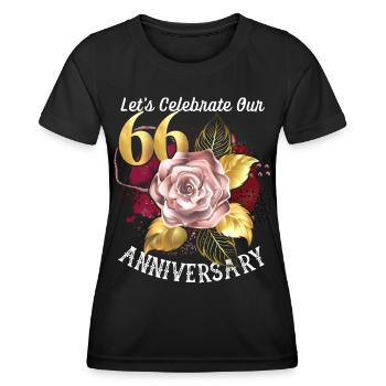 66th anniversary, anniversary celebration, wedding anniversary - Women's Functional T-Shirt - black - Front - AI Model Female 172 light (172cm)
