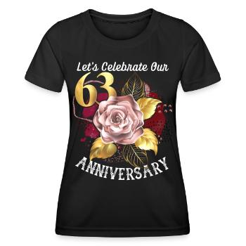 63rd anniversary, anniversary celebration, wedding anniversary - Women's Functional T-Shirt - black - Front - AI Model Female 172 light (172cm)