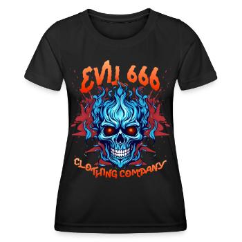 Devil Devil, Evil 666, Comic Devil Satan Saying - Women's Functional T-Shirt - black - Front - AI Model Female 172 light (172cm)