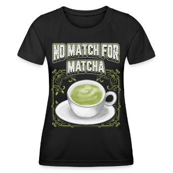 Matcha lustiger Spruch, vintage Matcha Tee - Frauen Funktions-T-Shirt - Schwarz - Vorne - AI Model Female 172 light (172cm)