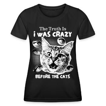 Collage de chat fou, chats drôles disant - T-shirt sport Femme - noir - Devant - AI Model Female 172 light (172cm)