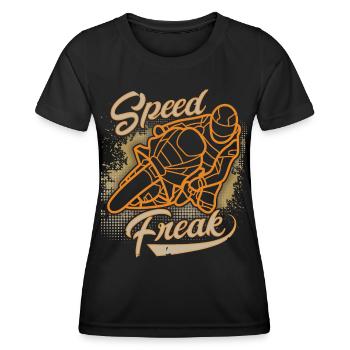 Moto Bike, Biker Design, Speed Freak, Rapide - T-shirt sport Femme - noir - Devant - AI Model Female 172 light (172cm)