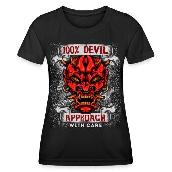Devil Satan, drôle de diable disant dans le style de la bande dessinée - T-shirt sport Femme - noir - Devant - AI Model Female 172 light (172cm)