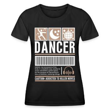 Danse Streetwear, danseurs, marque de mode vintage - T-shirt sport Femme - noir - Devant - AI Model Female 172 light (172cm)