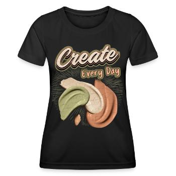 Künstler, künstlerisch, Maler lustiger Spruch - Frauen Funktions-T-Shirt - Schwarz - Vorne - AI Model Female 172 light (172cm)