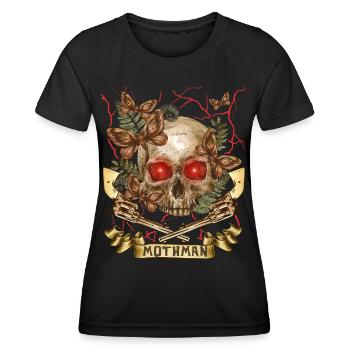 Mothman, Mothman, Skull, Skull Pistols - Women's Functional T-Shirt - black - Front - AI Model Female 172 light (172cm)