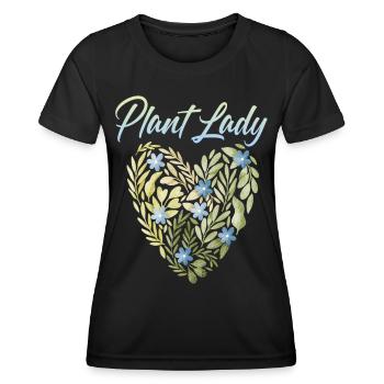 Floral Heart for Plants Fans, Plant Lady - Women's Functional T-Shirt - black - Front - AI Model Female 172 light (172cm)