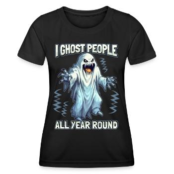 Horror Gespenst, Geister lustiger Spruch Schrecken - Frauen Funktions-T-Shirt - Schwarz - Vorne - AI Model Female 172 light (172cm)