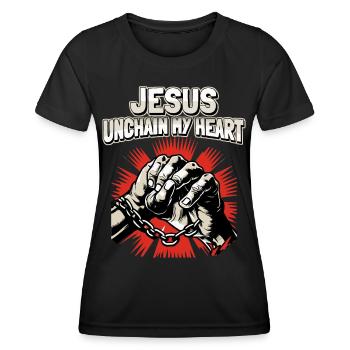 Jésus-Christ, dicton chrétien, Style Vintage - T-shirt sport Femme - noir - Devant - AI Model Female 172 light (172cm)