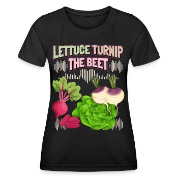 Rote Beete, Salat, Gemüse, lustiger Spruch Veganer - Frauen Funktions-T-Shirt - Schwarz - Vorne - AI Model Female 172 light (172cm)
