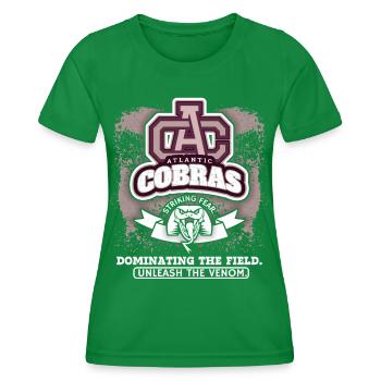 Baseball, Kobras Club Logo, Baseballclub Spruch - Frauen Funktions-T-Shirt - Kelly Green - Vorne - AI Model Female 172 dark (172cm)