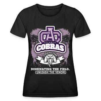Football, Cobras Club Logo, Football Club Saying - Women's Functional T-Shirt - black - Front - AI Model Female 172 light (172cm)