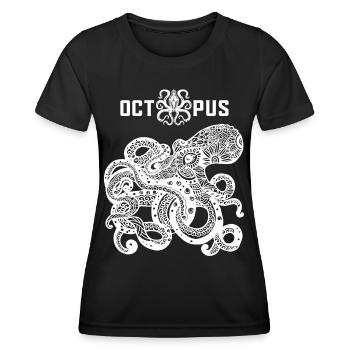 Octopus, Octopus Octopus, Octopus Illustration - Women's Functional T-Shirt - black - Front - AI Model Female 172 light (172cm)