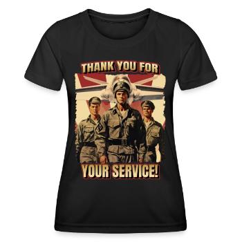 Vétéran des États-Unis, Combat militaire, drapeau d’avion disant - T-shirt sport Femme - noir - Devant - AI Model Female 172 light (172cm)
