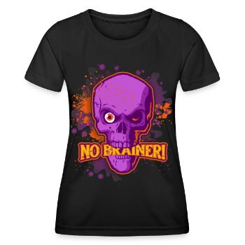 Totenkopf Cartoon, Skull, Zombies Spruch - Frauen Funktions-T-Shirt - Schwarz - Vorne - AI Model Female 172 light (172cm)